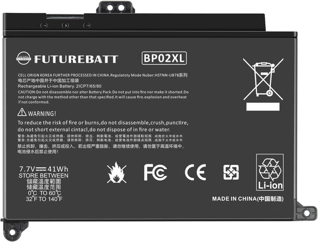 Alt view image 12 of 12 - Futurebatt BP02XL 849569-541 Laptop Battery for HP Pavilion Notebook PC 15 Series 15-AU000 15-AU010WM 15-AU018WM 15T-AW000 15Z-AW000