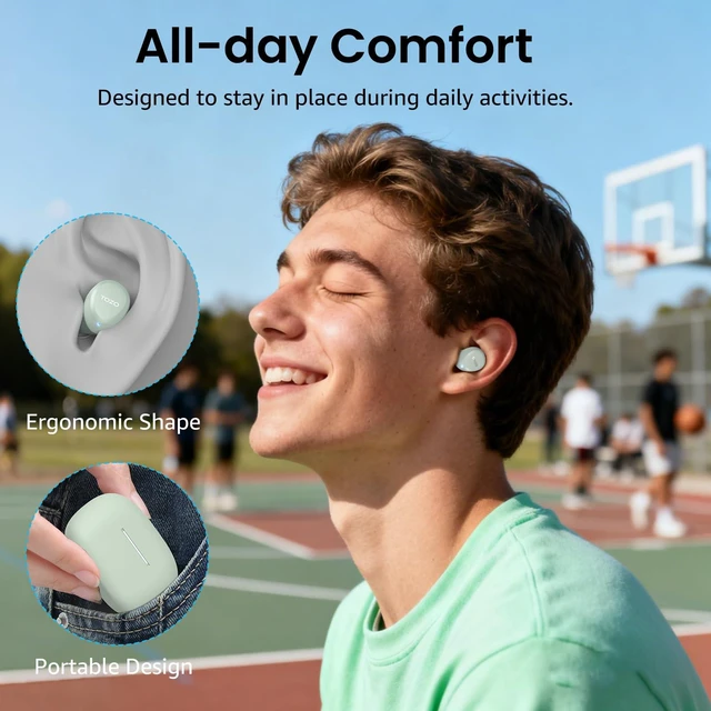 Alt view image 13 of 14 - A1 Wireless Earbuds Bluetooth 5.3 Light Weight in Ear IPX5 Waterproof Headphones 2 Mic for AI Calls, Immersive Premium Sound Bass Headset with Charging Case, 32 Presets EQ Customization via App