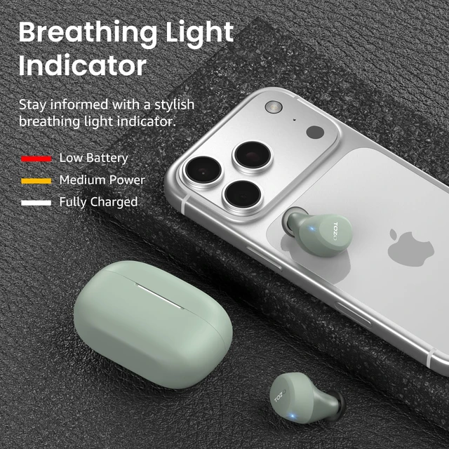 Alt view image 14 of 14 - A1 Wireless Earbuds Bluetooth 5.3 Light Weight in Ear IPX5 Waterproof Headphones 2 Mic for AI Calls, Immersive Premium Sound Bass Headset with Charging Case, 32 Presets EQ Customization via App