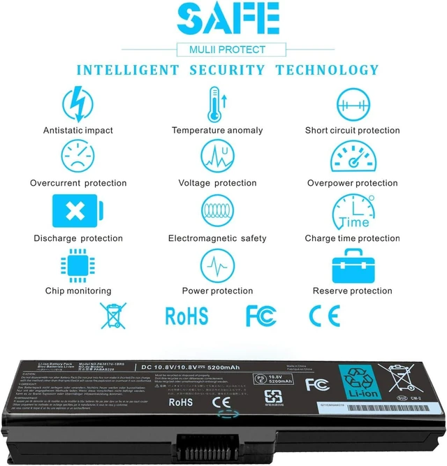 Alt view image 13 of 14 - PA3817U-1BRS Laptop Battery Compatible with Toshiba Satellite C655 C650D C675 C660 L700 L750 L755 L770 L645 L655 L675 P745 P755 P775 M640 M645 A660 A655 A665 PA3818U PA3819U PA3816U PA3634U PABAS228