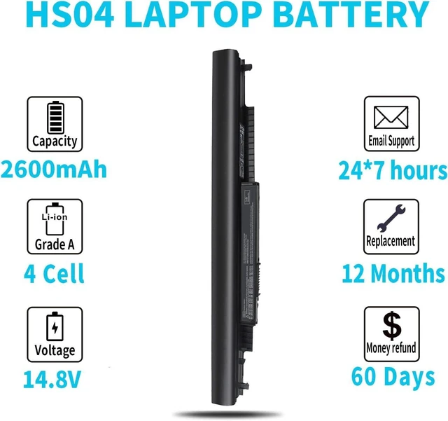 Alt view image 12 of 14 - HS04 HS03 807956-001 807957-001 HSTNN-LB6U HSTNN-LB6V Laptop Battery Compatible with HP 240 245 246 250 255 256 G4, Notebook 14 14g 15 15g Series, 807612-421 807611-131 HSO4 HSO3 14.8V 38Wh 2600mAh