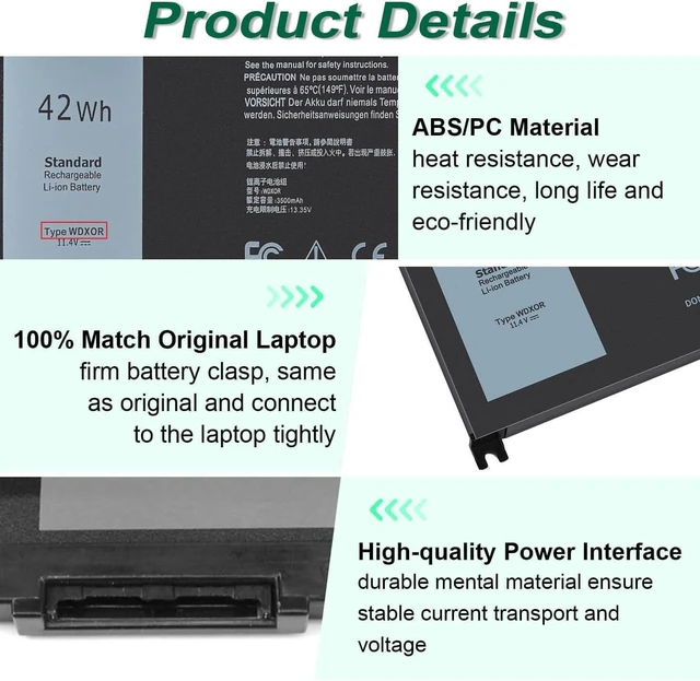 Alt view image 9 of 12 - WDX0R Laptop Battery for dell Inspiron 15 7579 7569 5578 5565 5567 5568 5570 5775 5579 7560 7570 13 5378 5368 7375 7368 7378 17 5765 5767 5770 Series P69G001 P58F P58F001 P75F P66F P69G 3CRH3