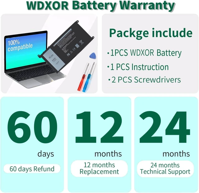 Alt view image 12 of 12 - WDX0R Laptop Battery for dell Inspiron 15 7579 7569 5578 5565 5567 5568 5570 5775 5579 7560 7570 13 5378 5368 7375 7368 7378 17 5765 5767 5770 Series P69G001 P58F P58F001 P75F P66F P69G 3CRH3