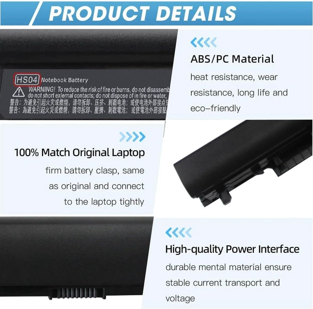 Alt view image 11 of 14 - HS03 HS04 Battery for HP Spare 807956-001 807957-001 HS04 15-AY039WM 15-AY041WM 15-AY009DX 15-AY052NR 15-AF131DX 15-AY013DX 15-AY014DX 15-AY103DX 15-AY083NR 15-AY020NR 17-X037CL 17-X115DX