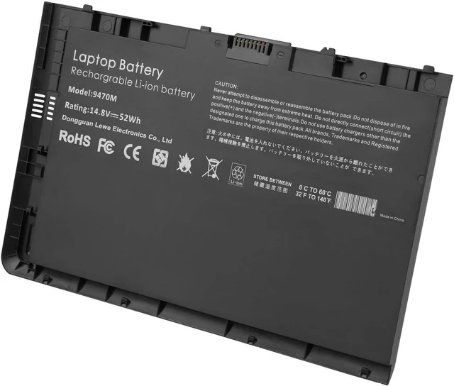 Alt view image 6 of 10 - New BT04XL 14.8V 52WH Notebook Battery for HP EliteBook Folio 9470 9470M 9480m Ultrabook BT04 BA06 HSTNN-IB3Z HSTNN-I10C 687945-001 H4Q47AA 687517-241 HSTNN-DB3Z 687517-171 BA06XL H4Q48AA
