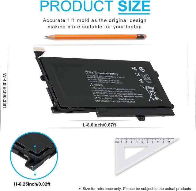 Alt view image 10 of 14 - PX03XL PXO3XL 715050-001 Notebook Battery for HP Envy Touchsmart M6-K 14-K Sleekbook m6-k015dx m6-k025dx m6-k022dx m6-k125dx m6-k010dx m6-k012dx m6-k054ca m6-k088ca 14-k000 14-k100 714762-1C1 50Wh
