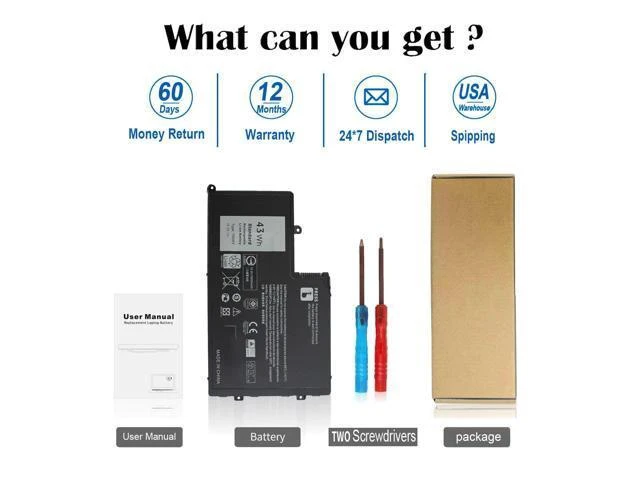 Alt view image 10 of 10 - 43WH TRHFF P39F P49G Notebook Battery for Dell Inspiron 15 5000 Series 15-5547 5547 5548 5545 5542 N5547 N5447 5447 5445 5448 i5547-3750sLV Latitude 14-3450 15-3550 0PD19 1V2F6 DL011307-PRR13G01 P51G