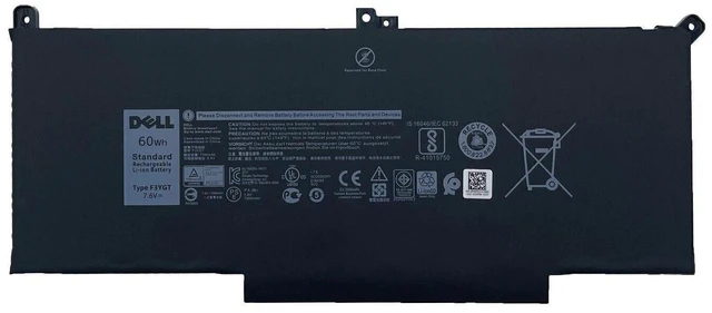Alt view image 5 of 8 - OEM Dell F3YGT Notebook Battery 60Wh For Dell Latitude 7280 Latitude 7290 Latitude 7380 Latitude 7390 Latitude 7480 Latitude F3YGT DM3WC 0DM3WC 2X39G 02X39G DJ1J0 0NF0H PGFX4 451-BBZL