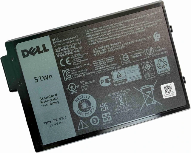 Alt view image 4 of 6 - DELL 7WNW1 11.4V 4342mAh 51Wh 3-Cell Lithum-Ion notebook Battery For DELL Latitude 5420 Rugged,5424 Rugged Series P85G P86G P137G P85G001 P86G001 P137G001 P137G002 P/N: DMF8C GK3D3 6NNCF DP3KF DMF0C