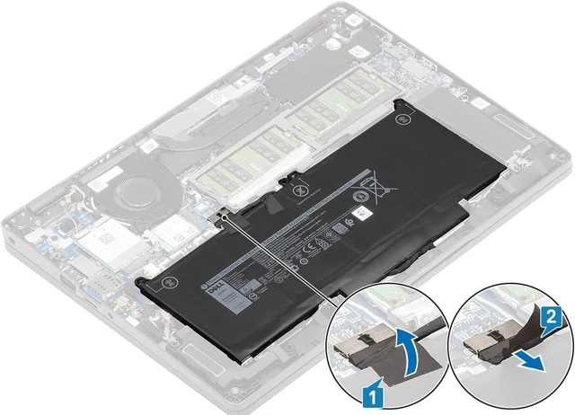 Alt view image 7 of 8 - DELL MXV9V 7.6V 60Wh 4-Cell Notebook Battery For Dell Latitude 5300 5310 7300 Latitude 7400, Latitude 5300 2-in-1, Latitude 5310 2-in-1, Latitude 7300 2-in-1, Latitude 7306 2-in-1 Black Series Laptop