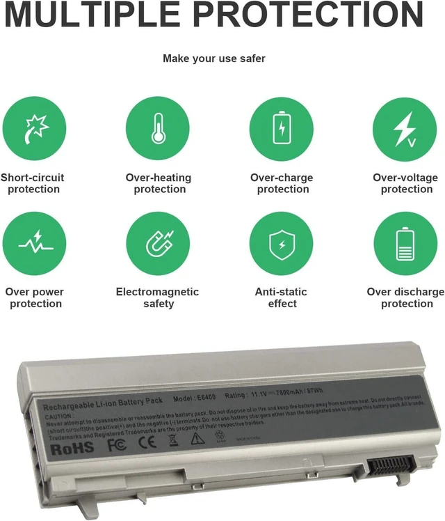 Alt view image 11 of 14 - Fancy Buying New Laptop Notebook Battery for Dell Latitude E6400 E6410 E6500 E6510 Precision M2400 M4400 M4500