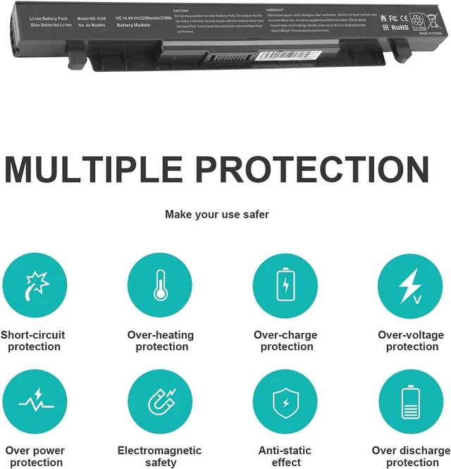 Alt view image 10 of 14 - Fancy Buying Laptop Notebook Battery for X550 X550A X550B X550D A41-X550 A550C,A550 F550 F552 K450 K550 P450 P550 R409 R510 X452 X550 Series