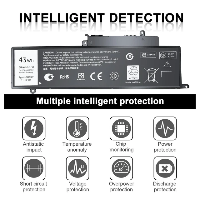 Alt view image 9 of 10 - IEFUU New GK5KY Battery for Dell Inspiron 11 3147 3148 3152 Series Inspiron 13 7353 7352 7347 7348 7359 7558 7568 Series Laptop Notebook Battery Fits Type 92NCT 4K8YH 04K8YH 092NCT
