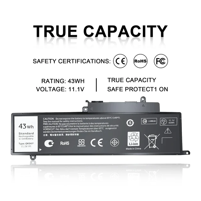 Alt view image 10 of 10 - IEFUU New GK5KY Battery for Dell Inspiron 11 3147 3148 3152 Series Inspiron 13 7353 7352 7347 7348 7359 7558 7568 Series Laptop Notebook Battery Fits Type 92NCT 4K8YH 04K8YH 092NCT