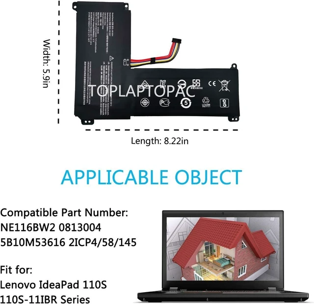 Alt view image 13 of 14 - New 0813007 Laptop Notebook Battery Compatible with Lenovo IdeaPad 120S 5B10P23779 Series 7.5V 31Wh 4140mAh