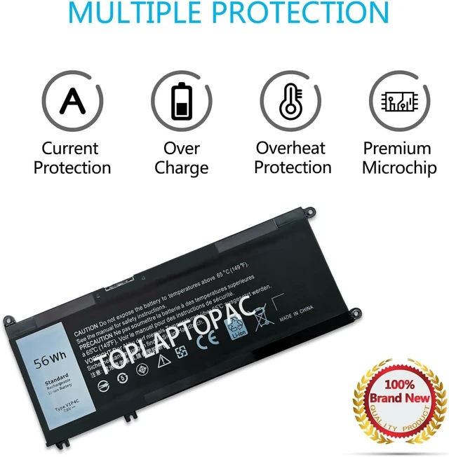 Alt view image 11 of 14 - New 7.6V 56Wh V1P4C Laptop Battery Compatible with DELL Chromebook 13 3380 Series Notebook Battery Pack