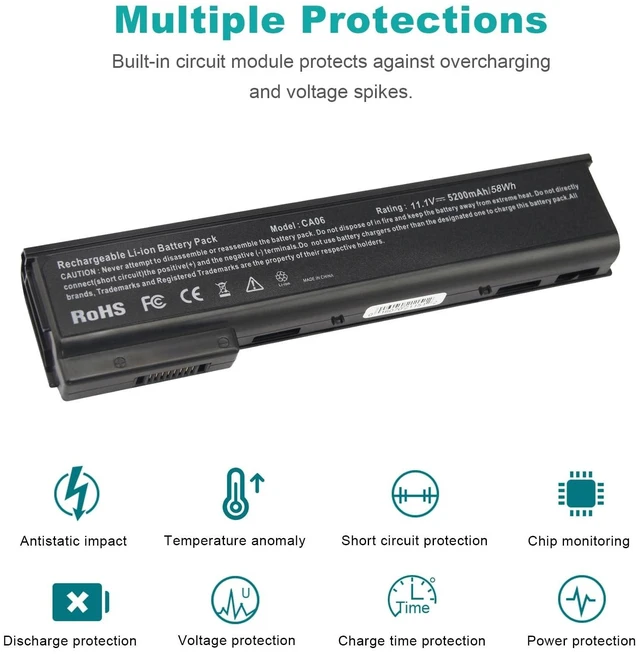 Alt view image 8 of 10 - Laptop Notebook Battery for HP ProBook 640 645 650 655 G0 G1 Series, P/N: CA06 CA06XL HSTNN-DB4Y HSTNN-LB4Z HSTNN-LB4X HSTNN-LB4Y HSTNN-LP4Z