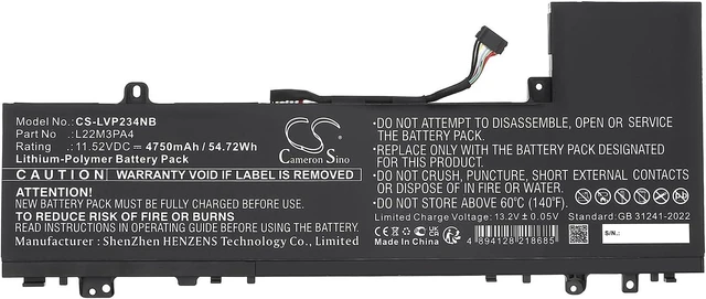Alt view image 8 of 10 - Cameron Sino New 4750mAh Replacement Battery for IdeaPad Slim 5 14ABR8 82XE0001, IdeaPad Slim 5 14ABR8 82XE0002, IdeaPad Slim 5 14ABR8 82XE0003, IdeaPad Slim 5 14ABR8 82XE0004, IdeaPad Slim 5 14ABR8 8