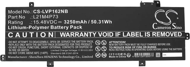 Alt view image 7 of 8 - Cameron Sino New 3250mAh Replacement Battery for ThinkPad P16s Gen 1(AMD)21CK00, ThinkPad P16s Gen 1(AMD)21CK00, ThinkPad P16s Gen 1(AMD)21CK00, ThinkPad P16s Gen 1(AMD)21CK00, ThinkPad P16s Gen 1(AMD