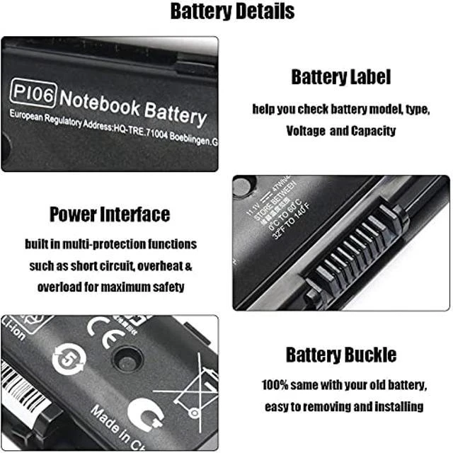 Alt view image 7 of 10 - P106 P109 710416-001 710417-001 Notebook Battery for HP Envy,Pavilion TouchSmart 14 15 17 Series 14-E000 15-E000 15t-E000 17-E000 17-E100 Laptop Battery HSTNN-LB4N HSTNN-LB4O HSTNN-YB4N HSTNN-YB4O