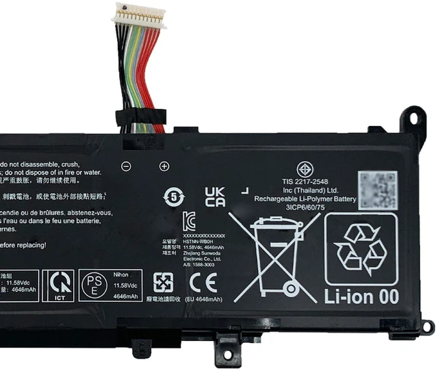 Alt view image 9 of 10 - EPYOBW RX03XL Laptop Battery 56.04Wh 4646mAh 11.58V Compatible with HP EliteBook 660 G11 640 G11 645 G11 630 G11 ProBook 465 G11 445 G11 440 G11 460 G11 Series RX03048XL HSTNN-WB0H 996QA254H TPN-IB1C