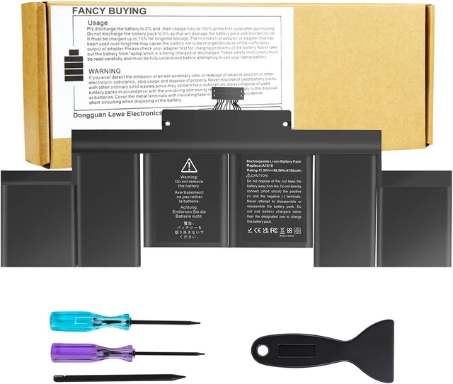 Alt view image 8 of 14 - 99.5Wh A1618 A1494 Laptop Battery for A1618 A1494 P/N:020-00079 02000079 for MacBook Pro 15" Inch Retina A1398 (Mid 2015 Mid 2014 Late 2013 Early 2015), NOT fit for: A1398 (Mid 2012 Early 2013)