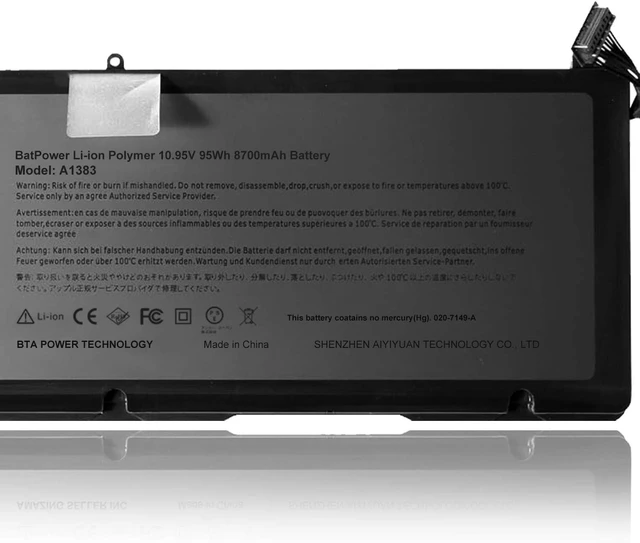 Alt view image 10 of 14 - BatPower A1383 Replacement Laptop Battery for Apple Early 2011 Late 2011 MacBook Pro 17-inch A1297 EMC 2352-1 2564 Battery MacBook Pro 17" Core i7 A1297 Apple A1383 Battery 95Wh