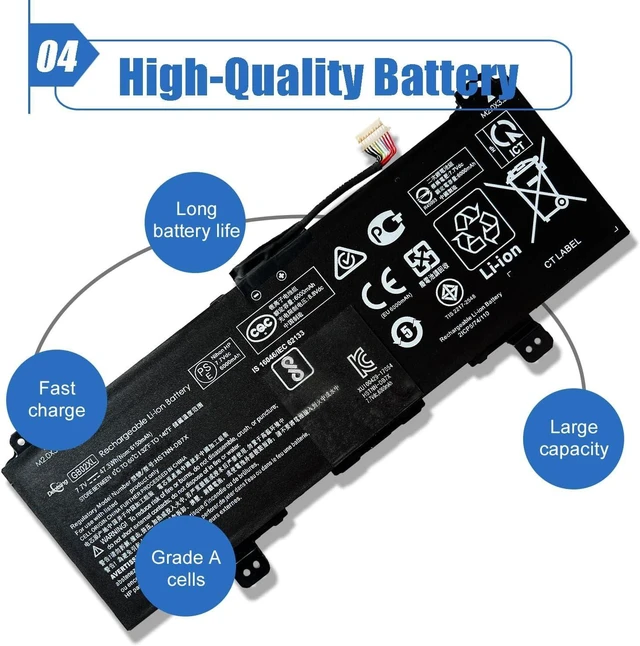 Alt view image 11 of 12 - 47.3Wh GB02XL/GM02XL Laptop Battery Compatible with HP ChromeBook 14-DB0051CL X360 11 G2 EE Chromebook 11A G6 G8 EE ChromeBook 14-DB0051CL Series HSTNN-UB7M HSTNN-IB8W L42550-271 917725-855 L42583-005
