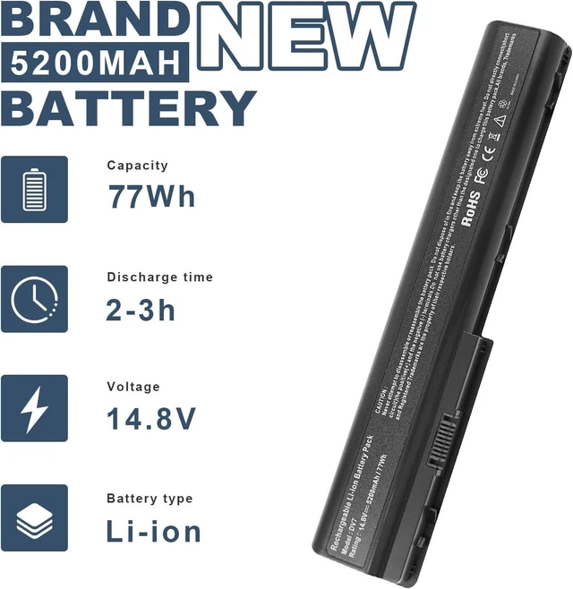 Alt view image 9 of 14 - Fancy Buying New 8Cells Laptop Battery fits HP HDX18 HDX18t HP Pavilion dv7t dv7z dv8 HSTNN-OB75 HSTNN-OB74 HSTNN-IB74 HSTNN-IB75 464059-3XX 464059-141 KS525AA, HP Pavilion dv7-... Series