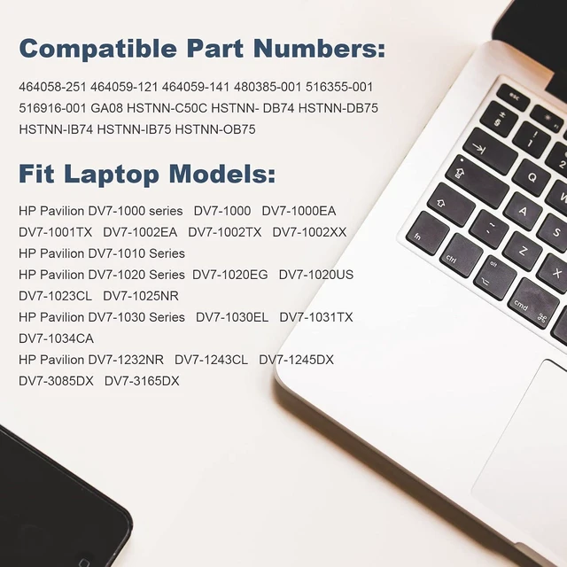 Alt view image 11 of 14 - Fancy Buying New 8Cells Laptop Battery fits HP HDX18 HDX18t HP Pavilion dv7t dv7z dv8 HSTNN-OB75 HSTNN-OB74 HSTNN-IB74 HSTNN-IB75 464059-3XX 464059-141 KS525AA, HP Pavilion dv7-... Series