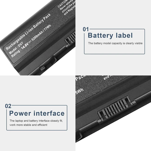 Alt view image 10 of 14 - Fancy Buying New 8Cells Laptop Battery fits HP HDX18 HDX18t HP Pavilion dv7t dv7z dv8 HSTNN-OB75 HSTNN-OB74 HSTNN-IB74 HSTNN-IB75 464059-3XX 464059-141 KS525AA, HP Pavilion dv7-... Series