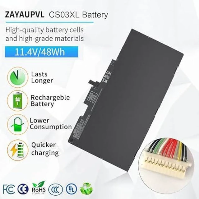 Alt view image 9 of 14 - CS03XL Notebook Battery for HP EliteBook 840 850 755 745 G3 G4 ZBook 15u G3 G4 Series 800513-001 854047-2C1 800231-141 800231-1C1 854047-1C1 996QA101H TA03XL TA03051XL CS03 CS03046XL CS03046XL-PL MT43