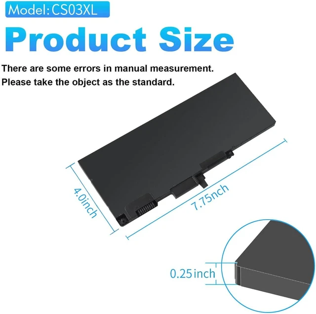 Alt view image 10 of 14 - CS03XL Notebook Battery for HP EliteBook 840 850 755 745 G3 G4 ZBook 15u G3 G4 Series 800513-001 854047-2C1 800231-141 800231-1C1 854047-1C1 996QA101H TA03XL TA03051XL CS03 CS03046XL CS03046XL-PL MT43