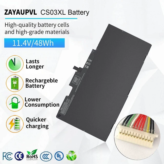 Alt view image 9 of 14 - CS03XL Notebook Battery for HP EliteBook 840 850 755 745 G3 G4 ZBook 15u G3 G4 Series 800513-001 854047-2C1 800231-141 800231-1C1 854047-1C1 996QA101H TA03XL TA03051XL CS03 CS03046XL CS03046XL-PL MT43