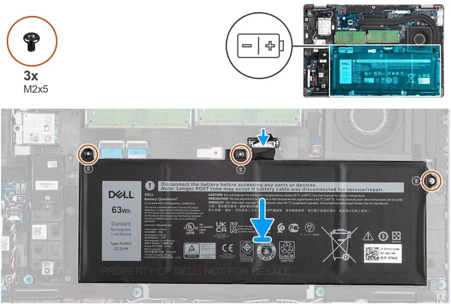 Alt view image 6 of 9 - DELL RJ40G 15.2V 63Wh 4-Cell Notebook Battery For DELL Latitude 5420, Latitude 5520, Precision 3560 Series Laptops P/N: P137G P137G001 P104F P104F001 P104F002 075X16 01K2CF 0WK3F1 0M3KCN 005R42