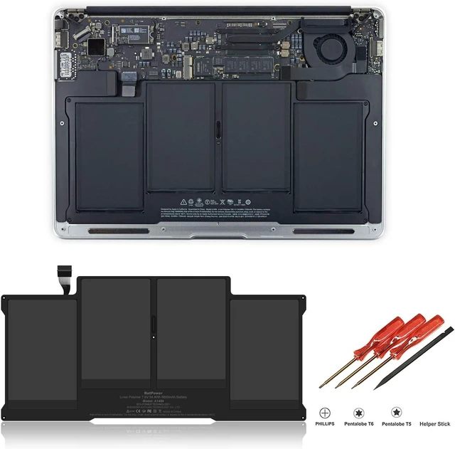 Alt view image 9 of 13 - BatPower A1496 Replacement Laptop Battery for Apple Mid 2013 2014 Early 2014 2015 MacBook Air 13-inch A1466 EMC 2559 EMC 2632 EMC 2925 Battery MacBook Air 13" A1466 Apple A1496 Battery 54.4Wh