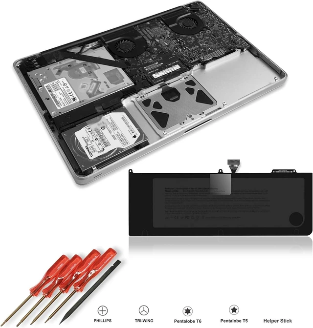 Alt view image 14 of 14 - BatPower A1382 Replacement Laptop Battery for Apple Early 2011 Late 2011 Mid 2012 MacBook Pro 15-inch A1286 EMC 2353-1 2556 2563 Battery MacBook Pro 15" Core i7 A1286 Apple A1382 Battery 77.5Wh