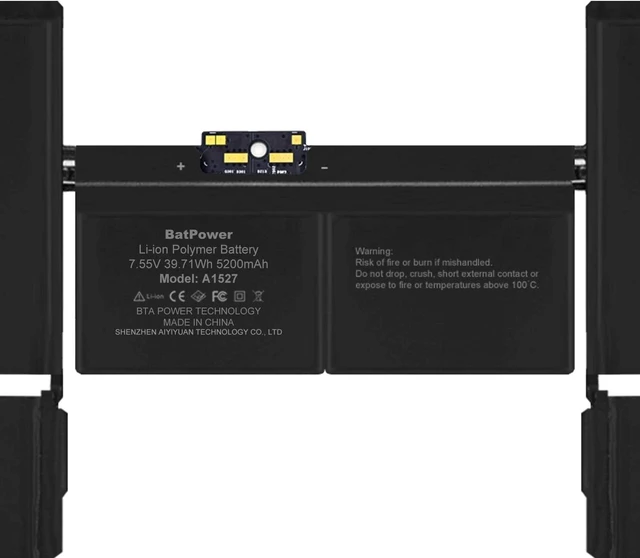 Alt view image 12 of 14 - BatPower A1527 A1705 Replacement Laptop Battery for Early 2015 Early 2016 Mid 2017 MacBook 12-inch Retina A1534 EMC 2746 EMC 2991 EMC 3099 Battery MacBook 12 A1534 Apple A1527 A1705 Battery 39.71Wh
