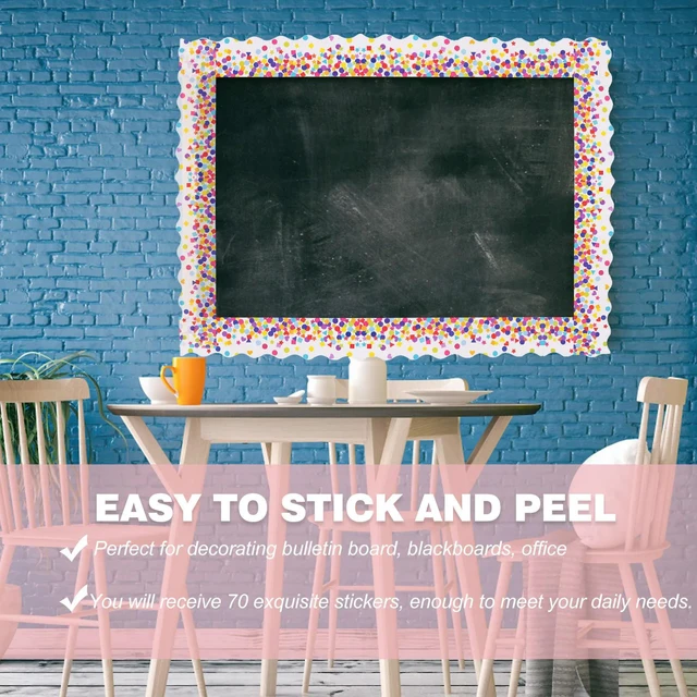 Alt view image 4 of 6 - 70Pcs DIY Blackboard Border Decals Self-Adhesive Bulletin Board Trim Stickers High-PVC for School Office Home Decoration
