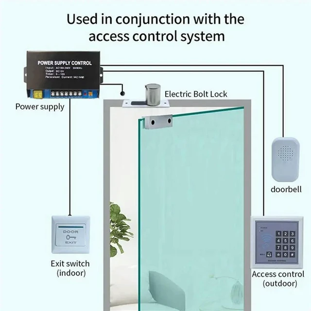 Alt view image 5 of 6 - 3X Waterproof Electronic Drop Bolt NC Door Lock DC 12V Induction Auto Deadbolt For Enhanced Daily Security