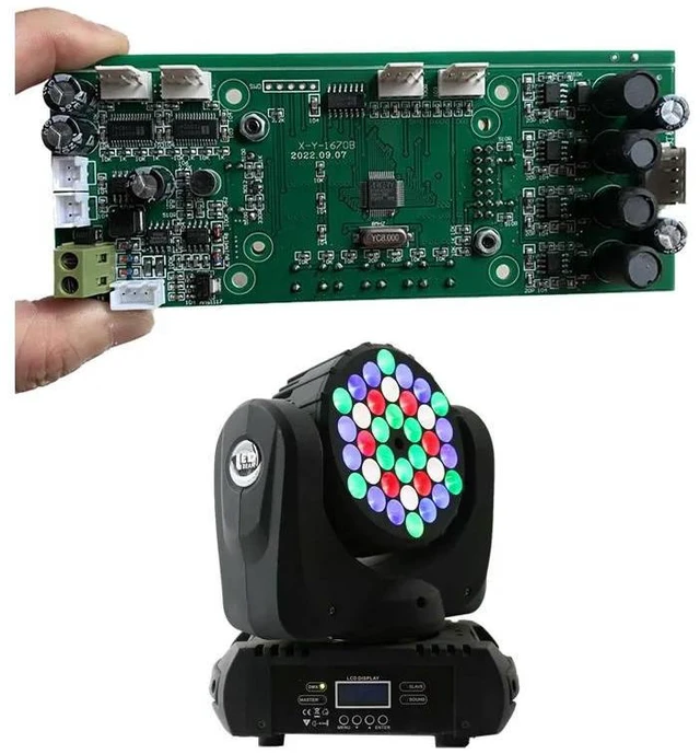 Alt view image 4 of 6 - X-Y-1670B DJ Lyre DMX Stage Light Main Board 36x3W LED Moving Head Light Motherboard for Professional Lighting Systems