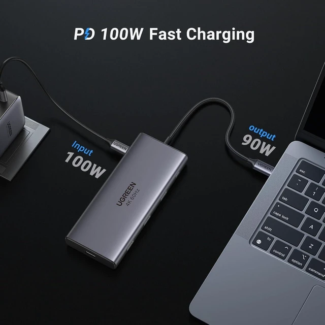 Alt view image 13 of 14 - UGREEN Revodok Pro 109 USB C Hub 9 in 1 10Gbps USB C 3.2 & USBA 3.2 4K HDMI, 100W Power Delivery, SD/TF Card Reader Gigabit Ethernet for MacBook Pro/Air, iPhone 16 15 Pro/Max, Thinkpad and More