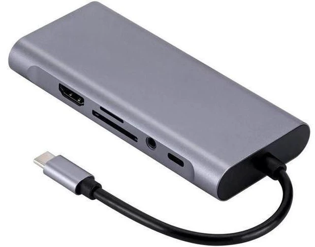 Alt view image 12 of 14 - USB Hub 11 in 1 Type-c Splitter to USB Adapter VGA Card Reader Multiple Ports Dock Station USB