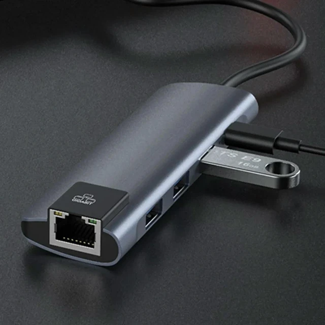 Alt view image 4 of 6 - -in-1 USB Type-C Hub Docking Station Fast Data Transfer Plug-and-Play Compact Multiport Adapter for Laptop Desktop