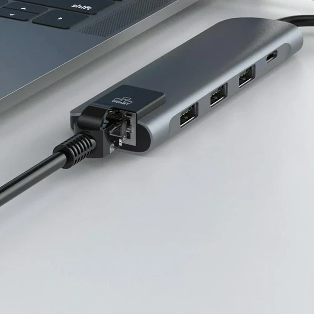 Alt view image 5 of 6 - -in-1 USB Type-C Hub Docking Station Fast Data Transfer Plug-and-Play Compact Multiport Adapter for Laptop Desktop