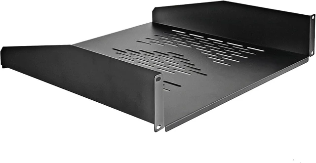 Alt view image 7 of 12 - RIVECO 19 2U Rack Shelf Server Cabinet Mount Vented Cantilever Tray for Network Equipment, 18 Inches 45 CM Depth, Black