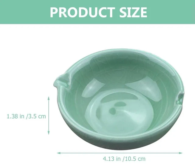 Alt view image 6 of 6 - Ceramic Ink Dish Plate Calligraphy Supplies Brush Pen Holder Desktop Decorative Ink Container Compact Lightweight Easy Carry
