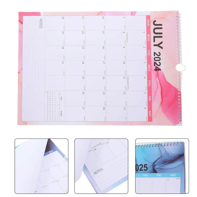 Alt view image 4 of 6 - Wall Calendar 2024 Monthly Spiral Binding Hanging Calendar Home Office Classroom Daily Use English Planner Wall Calendars