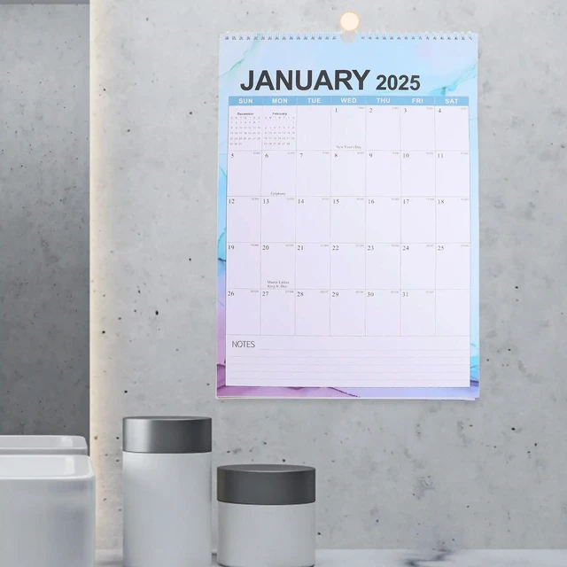 Alt view image 5 of 6 - Wall Calendar 2024 Monthly Spiral Binding Hanging Calendar Home Office Classroom Daily Use English Planner Wall Calendars