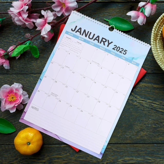 Alt view image 6 of 6 - Wall Calendar 2024 Monthly Spiral Binding Hanging Calendar Home Office Classroom Daily Use English Planner Wall Calendars